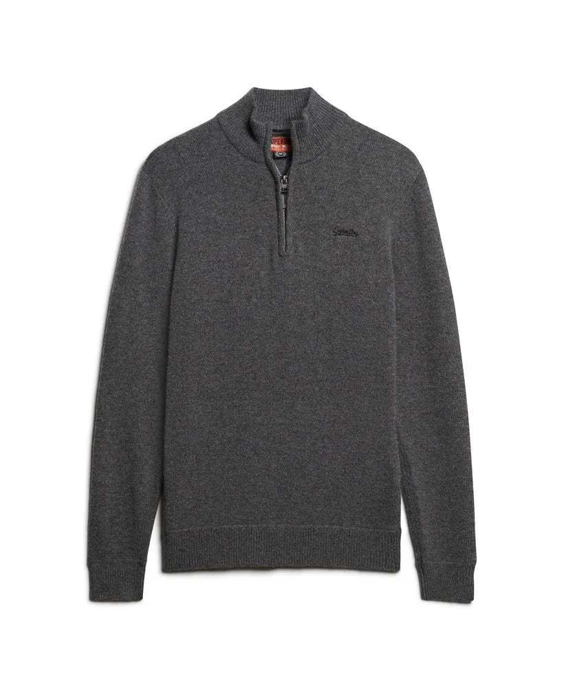 Essential Embroidered Knit Half Zip Jumper