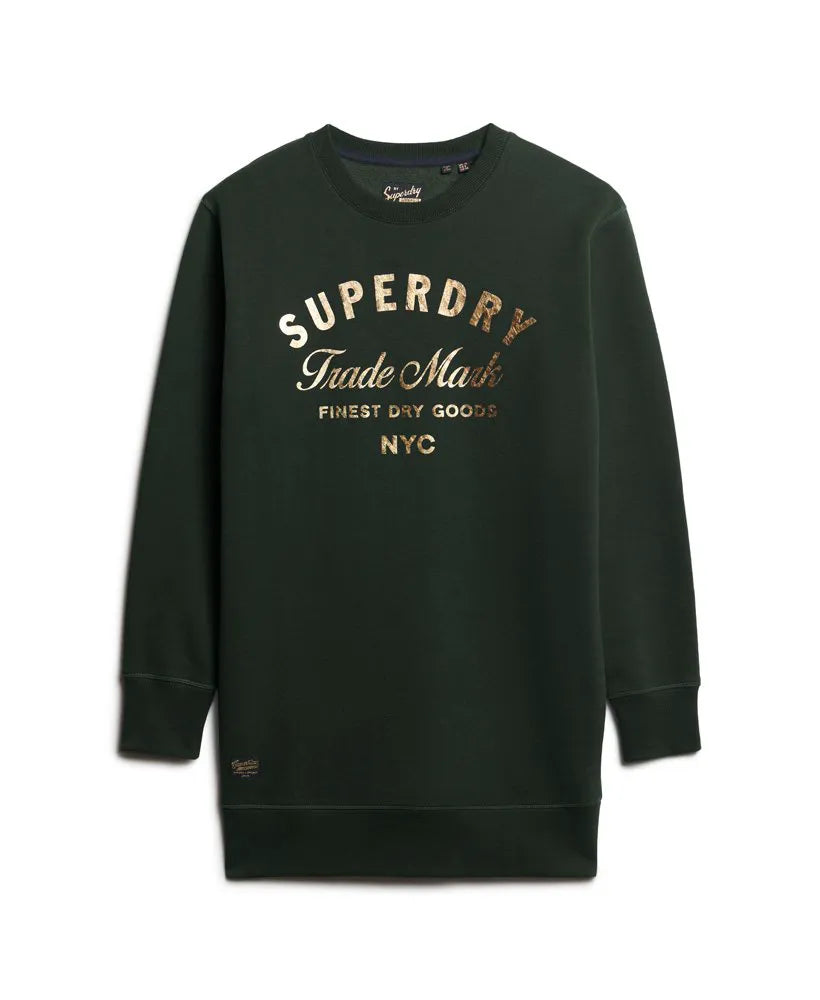 Luxe Metallic Logo Jersey Dress
