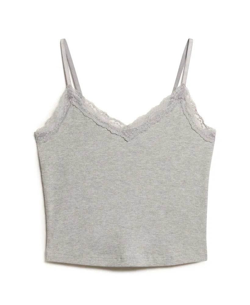 Essential Lace Trim Cropped Cami Top