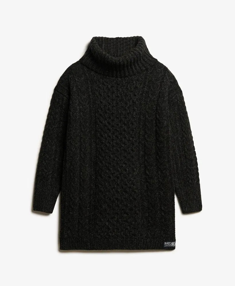 Roll Neck Cable Jumper Dress