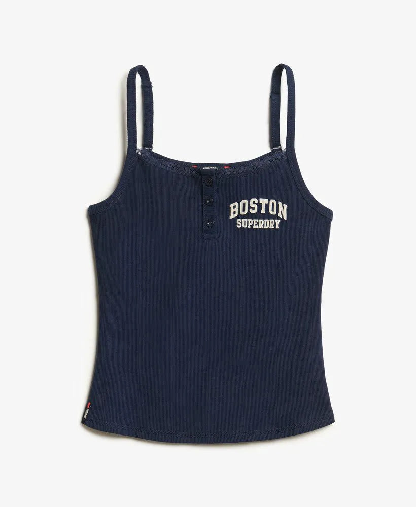 Athletic Essentials Graphic Button Cami Top