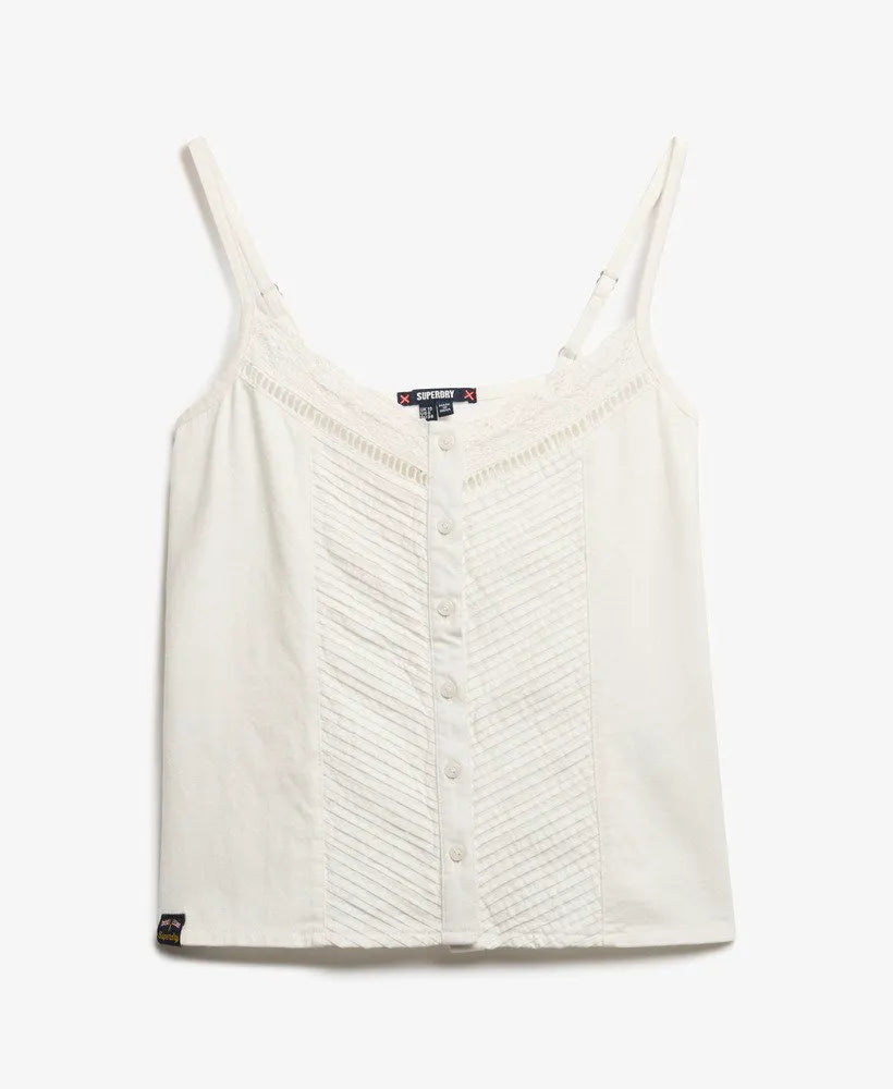Lace Button Through Cami Top