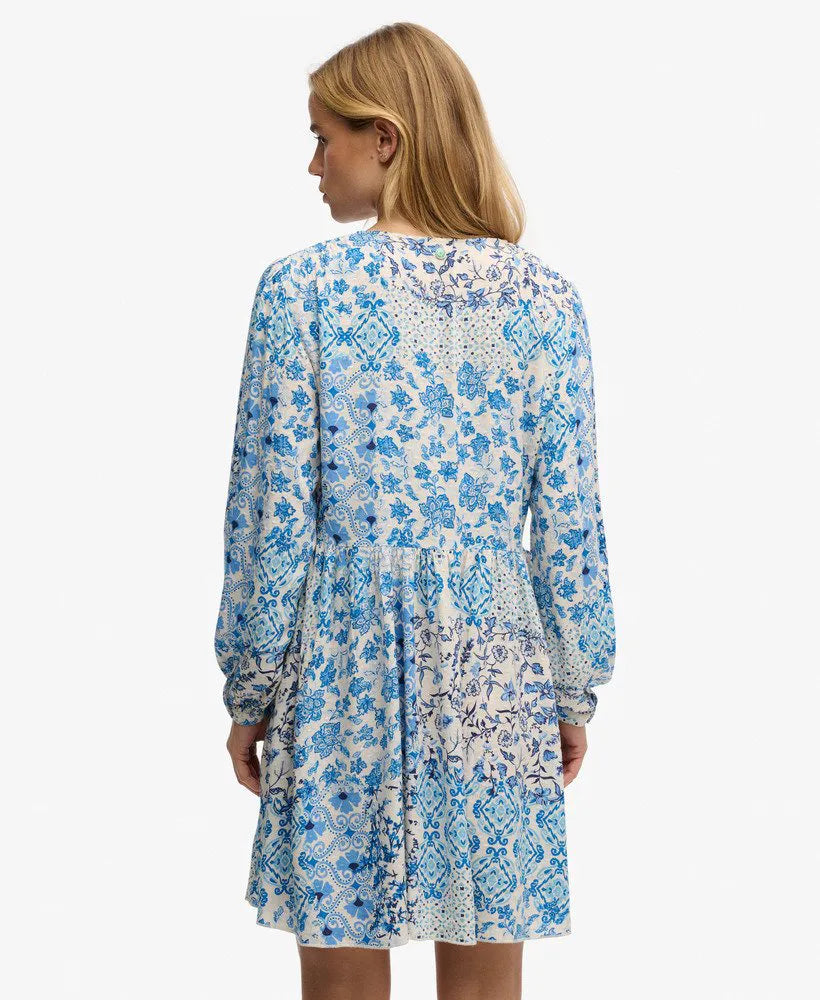 Woven Tiered Mini Dress