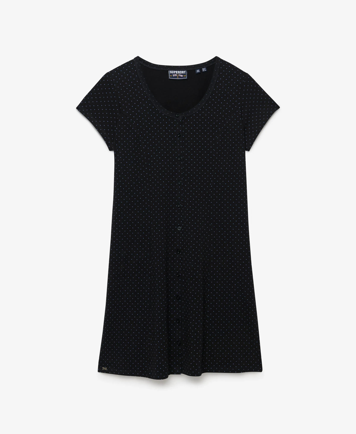 Button Through Short Sleeve Mini Dress