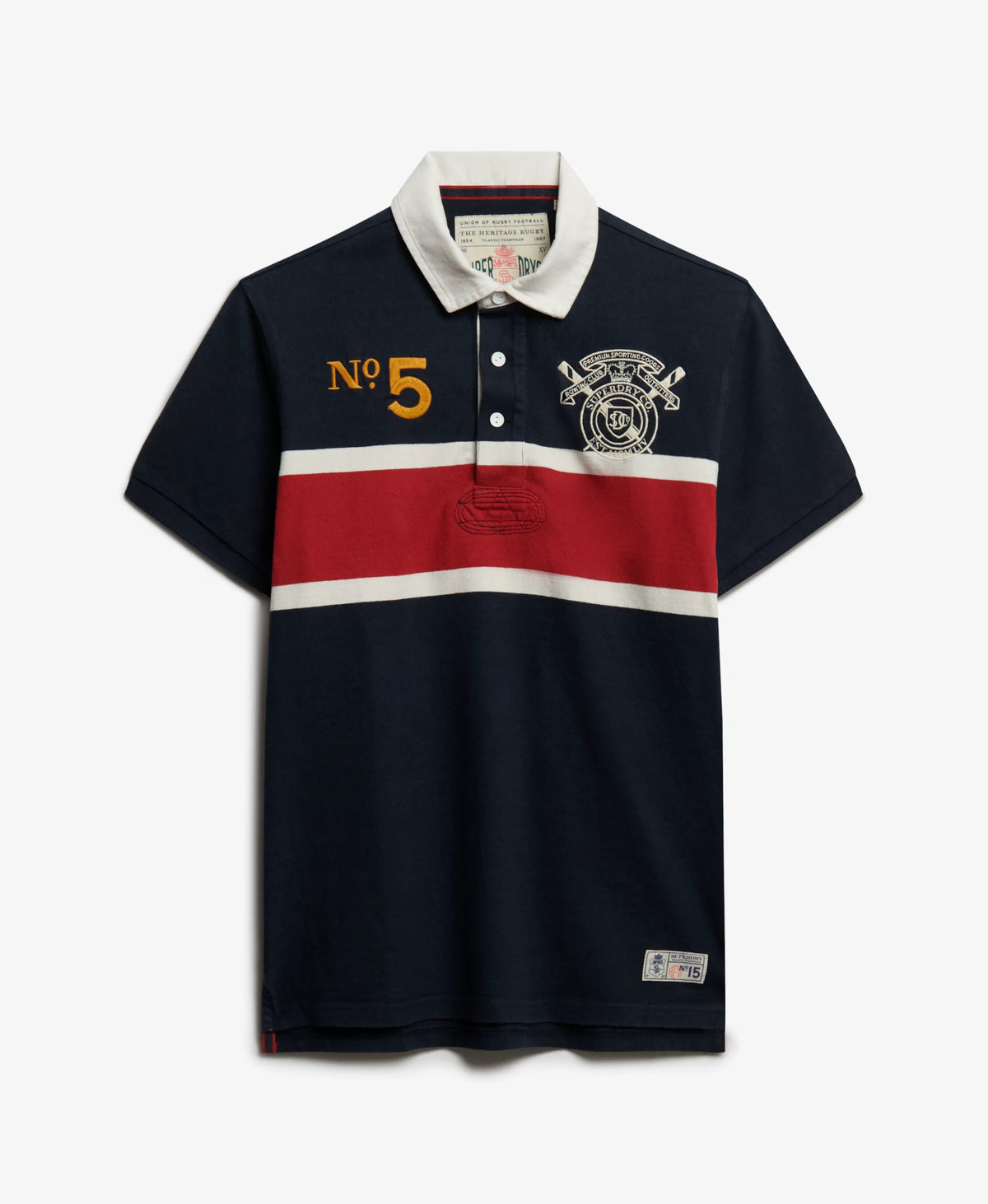 Navy/Red Chest Band Stripe