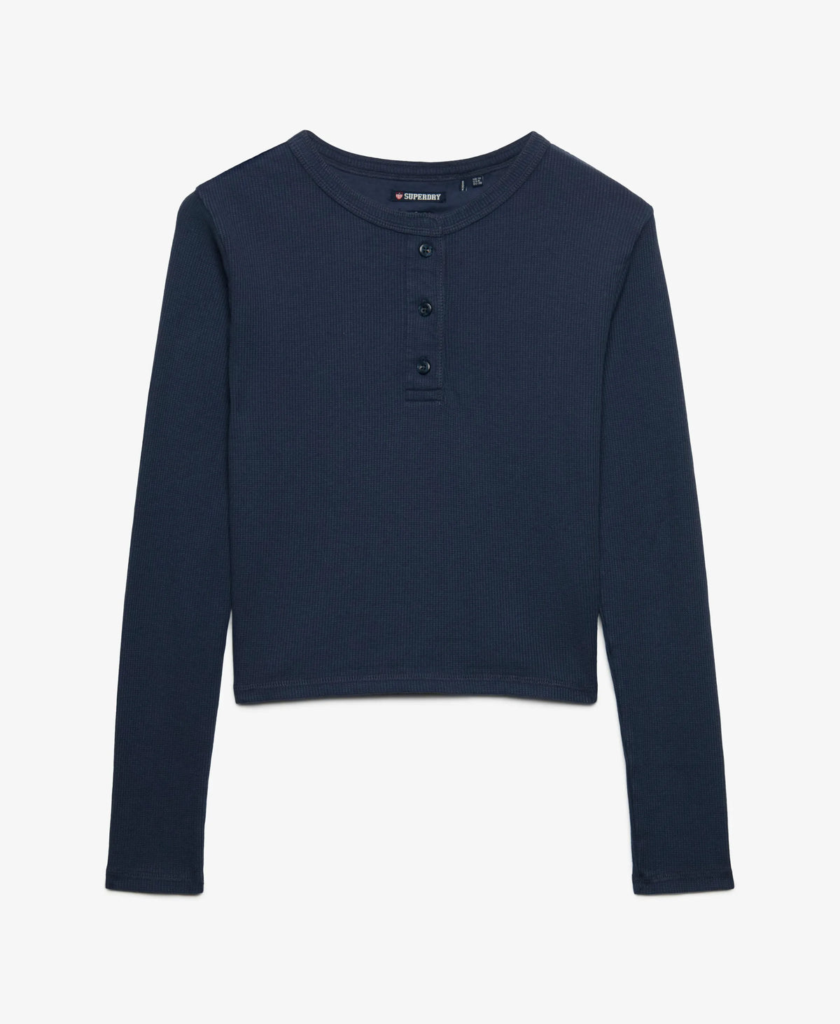 Athletic Essential Waffle Button Long Sleeve Top