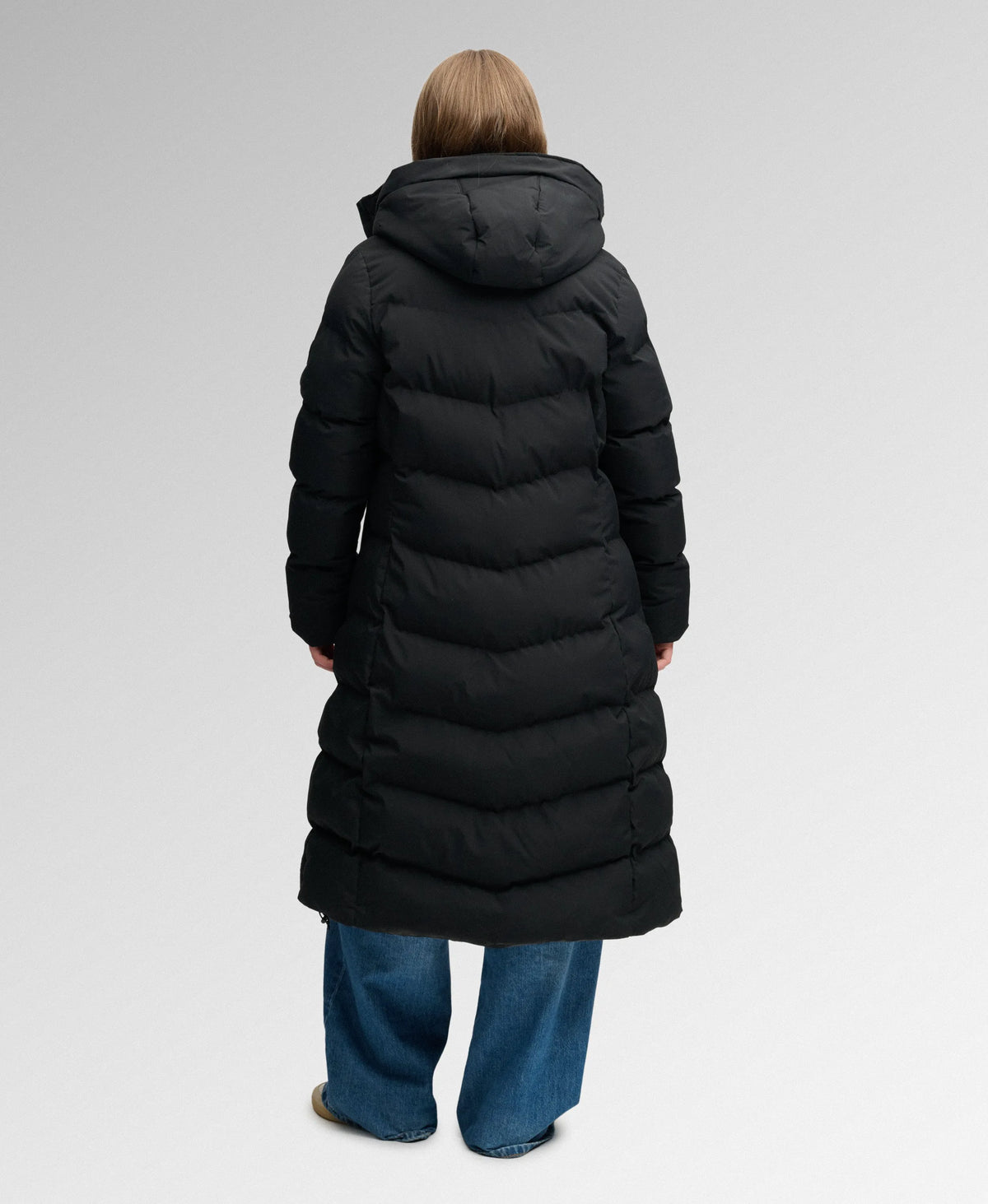 City Chevron Padded Longline Coat