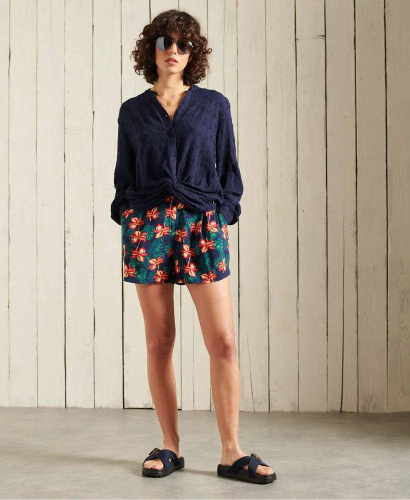 Printed Paperbag Shorts
