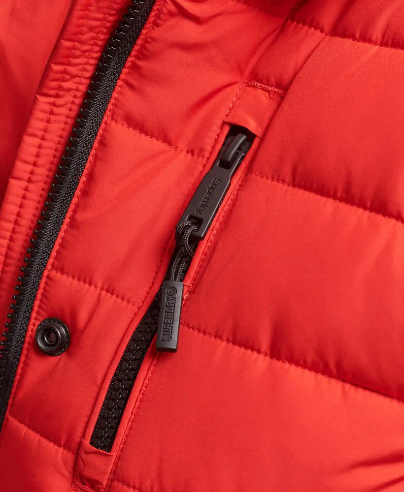 Faux Fur Hooded Mid Length Puffer Jacket