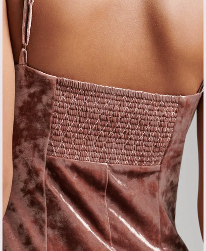 Velvet Cupped Mini Cami Dress