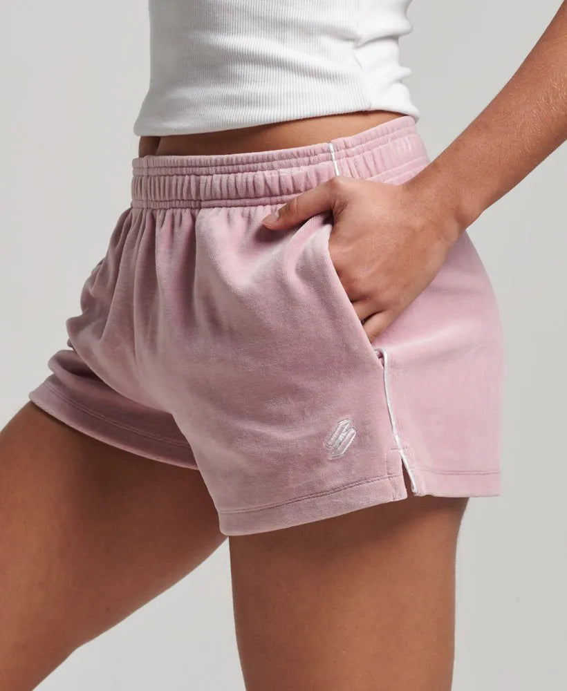 S Logo Velour Shorts