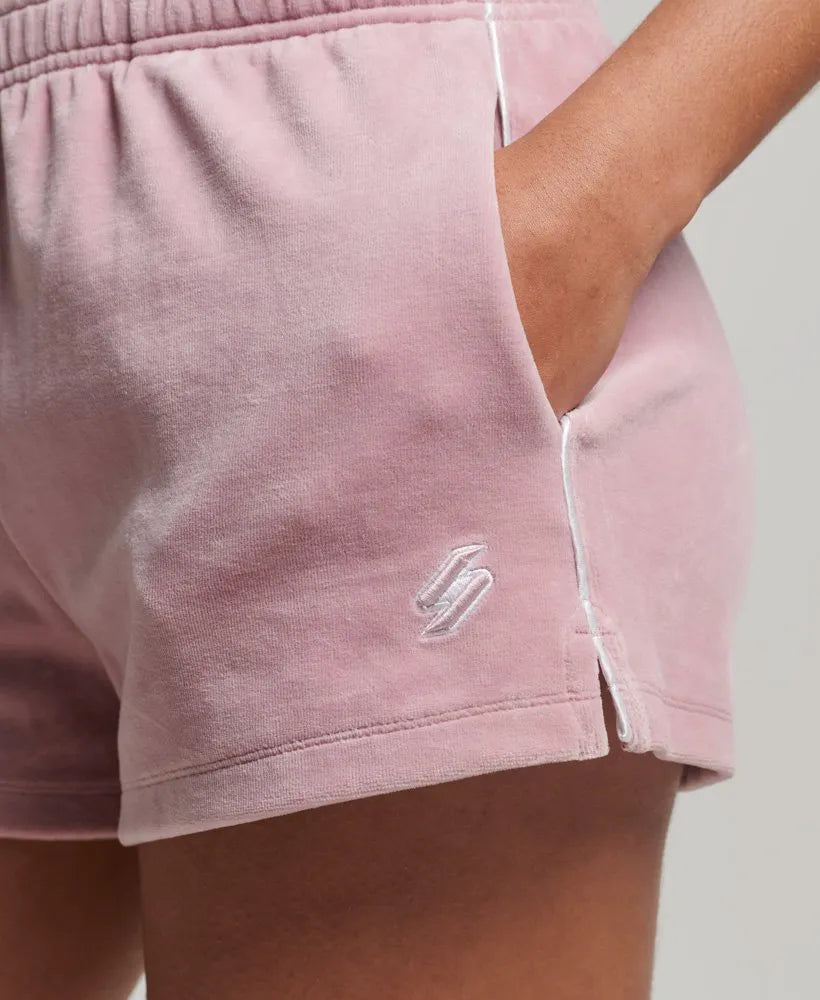 S Logo Velour Shorts