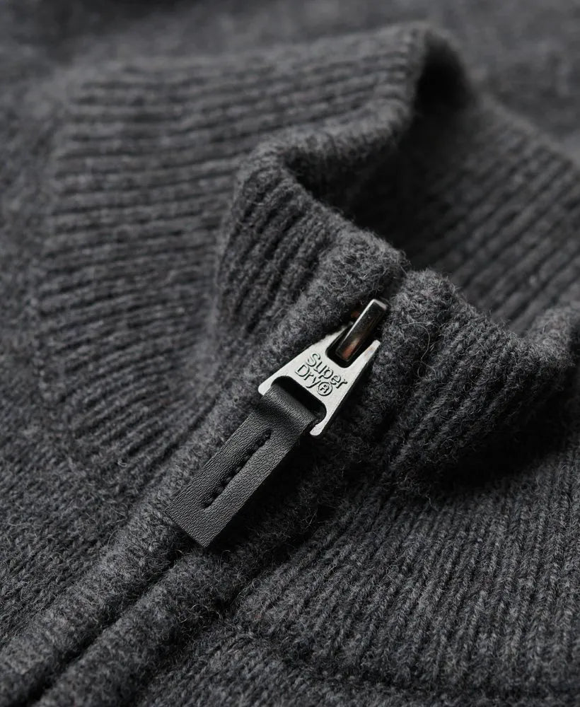 Essential Embroidered Knit Half Zip Jumper
