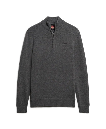 Essential Embroidered Knit Half Zip Jumper