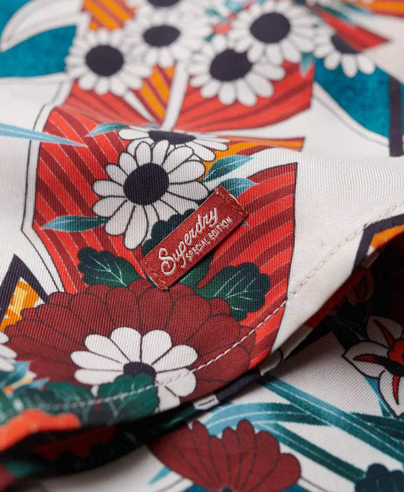 Diagonal Floral Red