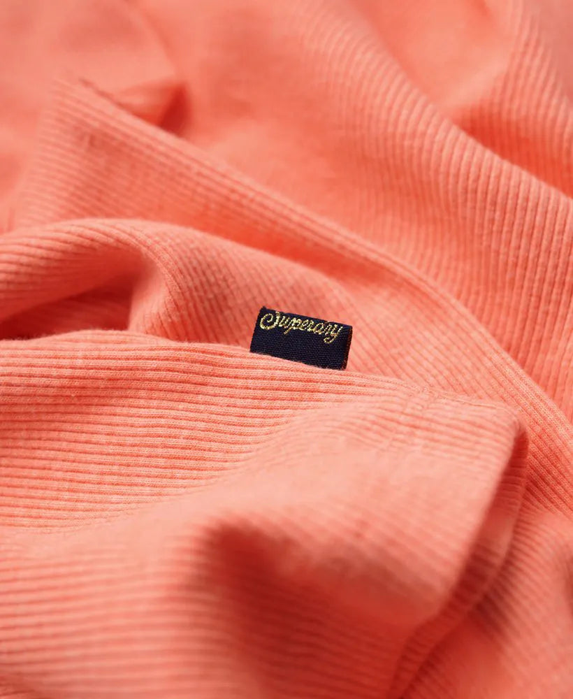 Ribbed Long Sleeve Henley Top