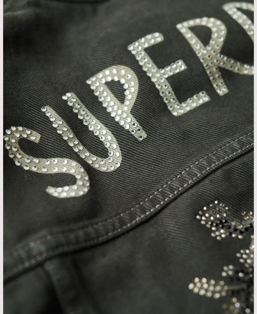 Embellished Workwear Crop Jacket