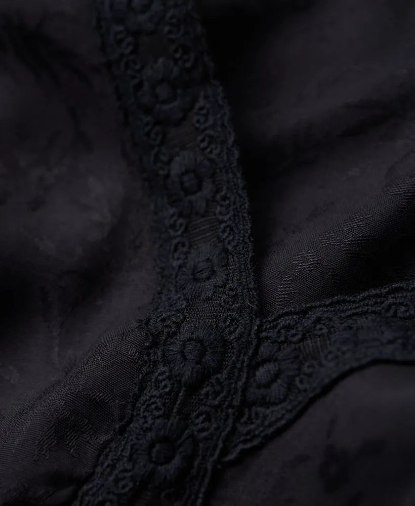 Lace Trim Midi Dress