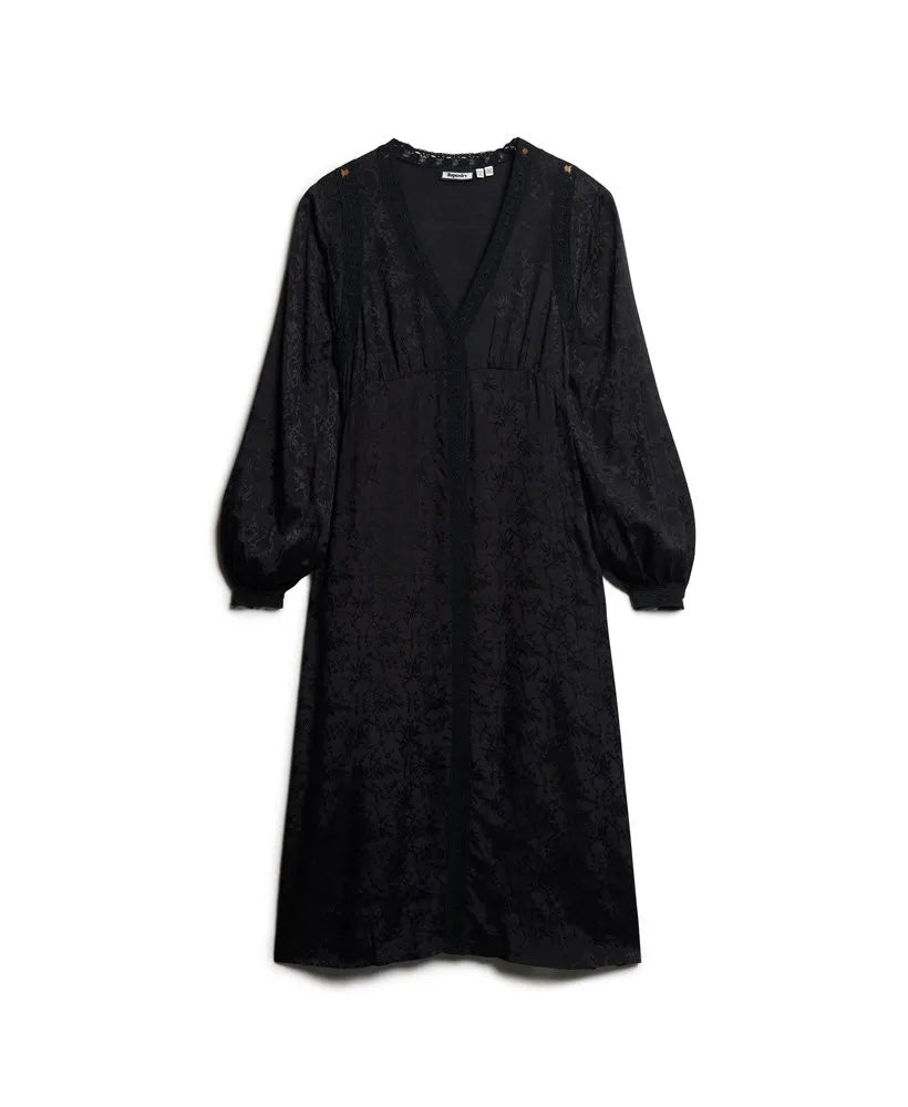 Lace Trim Midi Dress