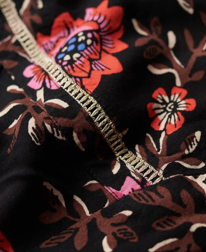Printed V-Neck Mini Tea Dress