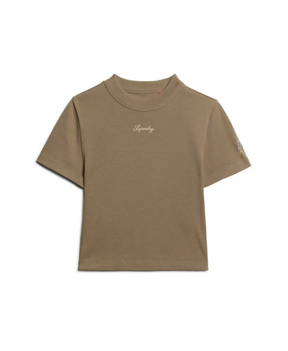 Organic Cotton Embroidered Cropped T-Shirt