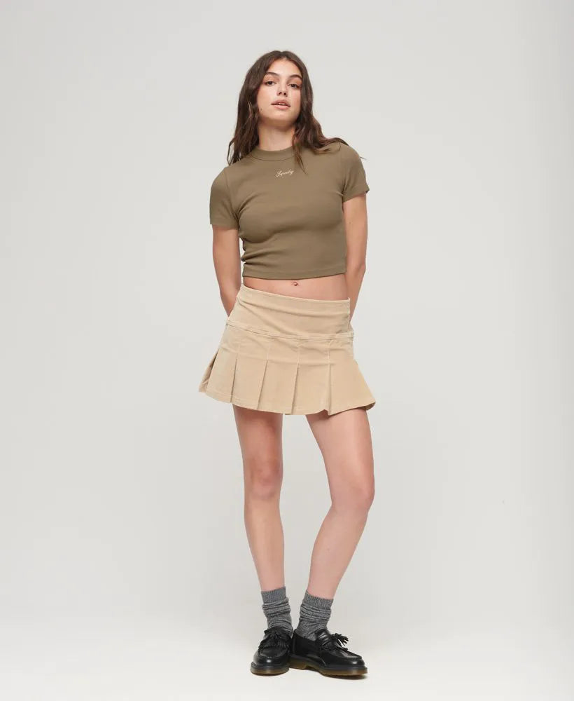 Organic Cotton Embroidered Cropped T-Shirt