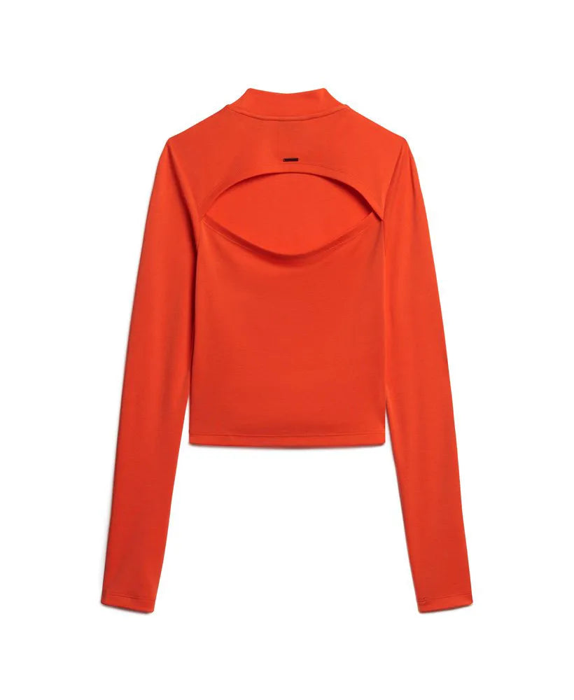 Long Sleeve Open Back Top