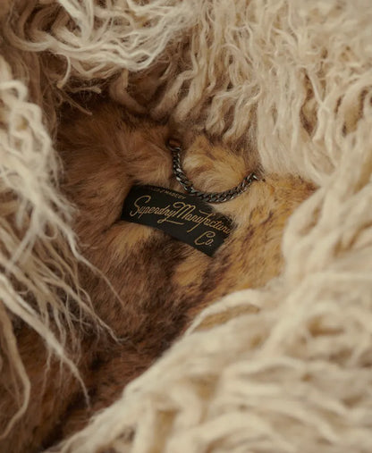 Faux Fur Lined Longline Afghan Coat