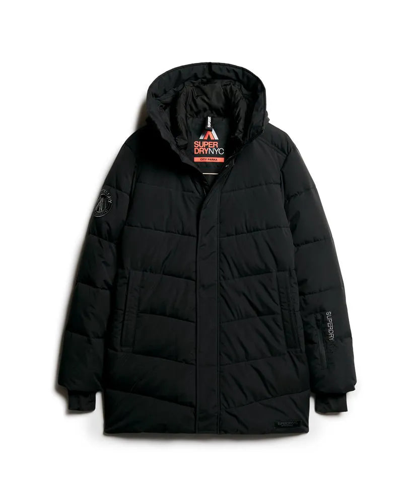City Chevron Padded Parka Coat