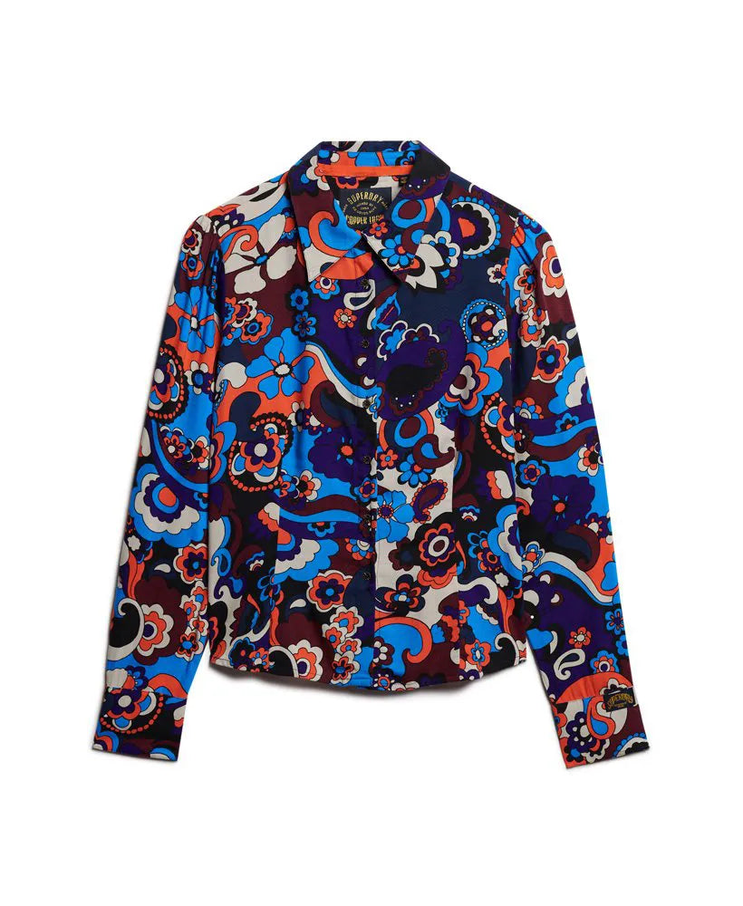 Printed Fitted 70s Shirt