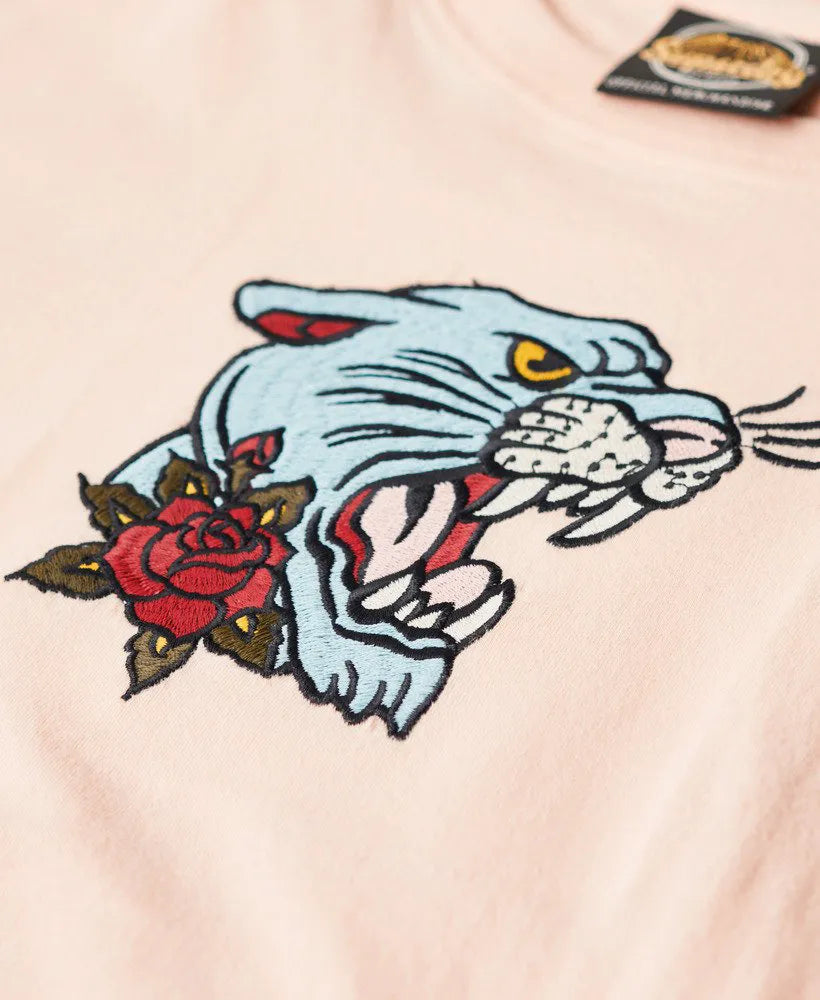Tattoo Embroidered Fitted T-Shirt