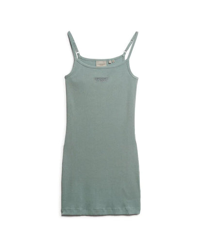 Embroidered Ribbed Strappy Dress