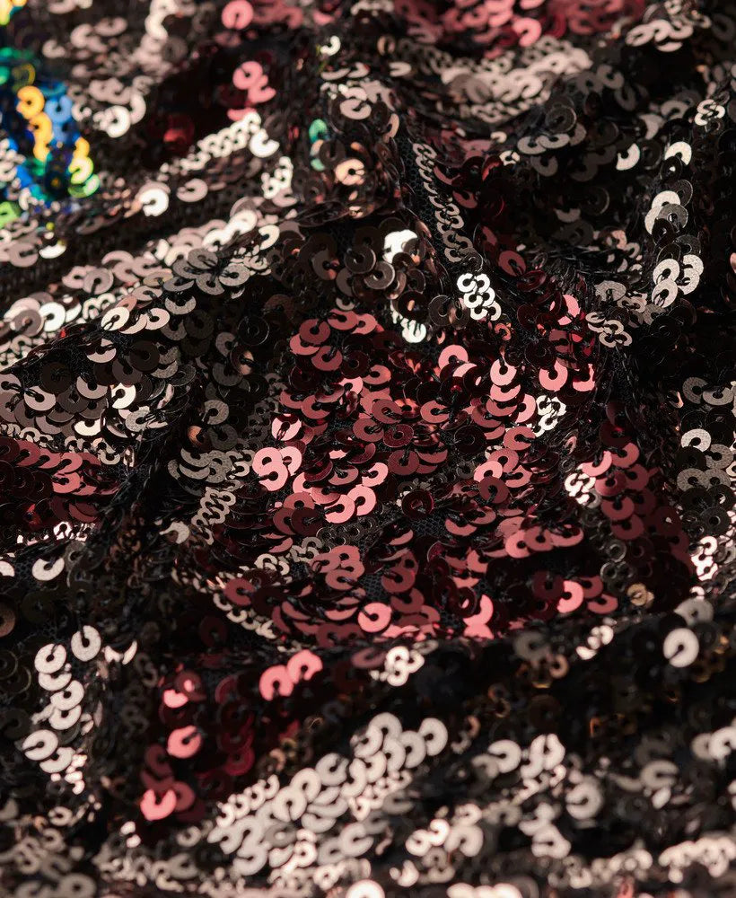 Sleeveless Sequin Racer Top