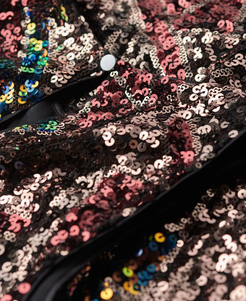 Sleeveless Sequin Racer Top