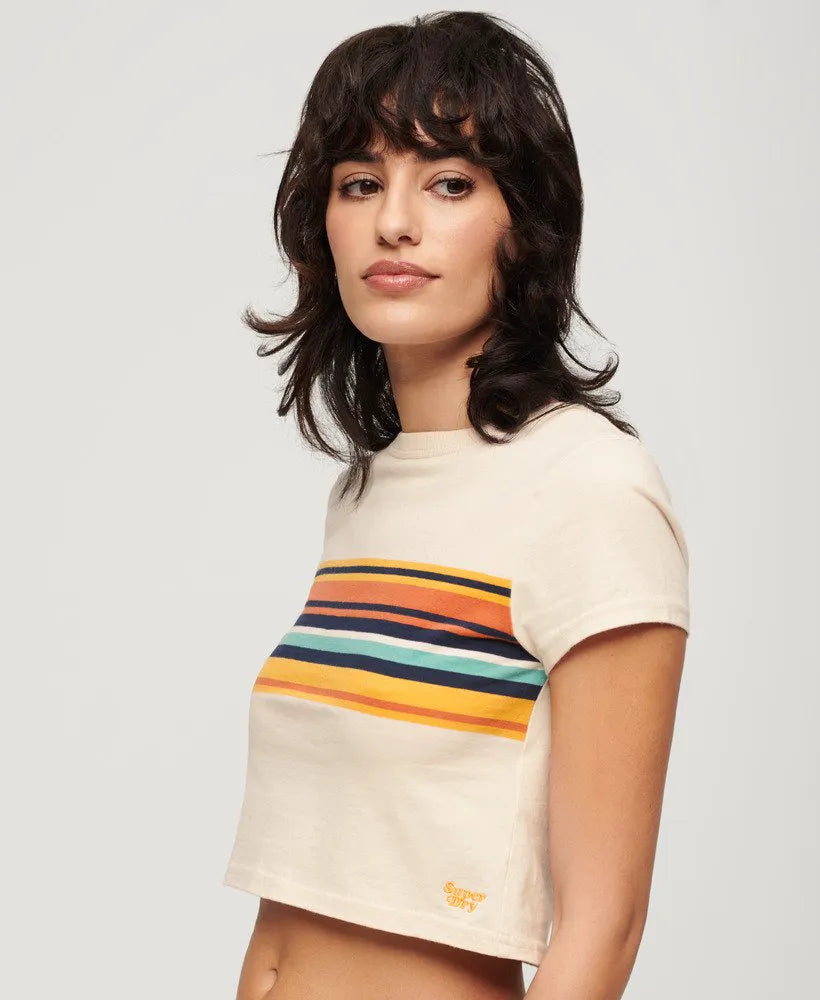Oatmeal/Orange Stripe