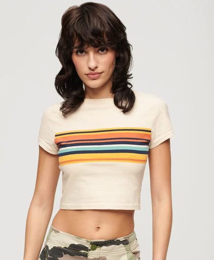 Oatmeal/Orange Stripe