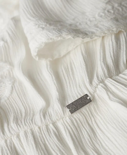 Embroidered Tiered Midi Dress