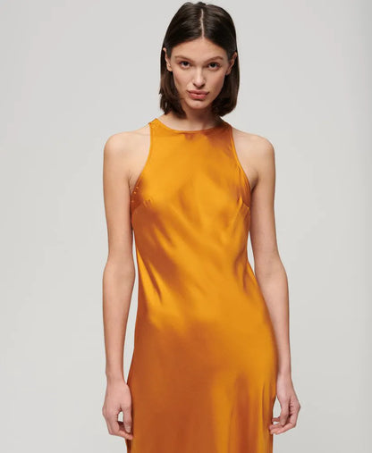 Satin Racer Midi Dress