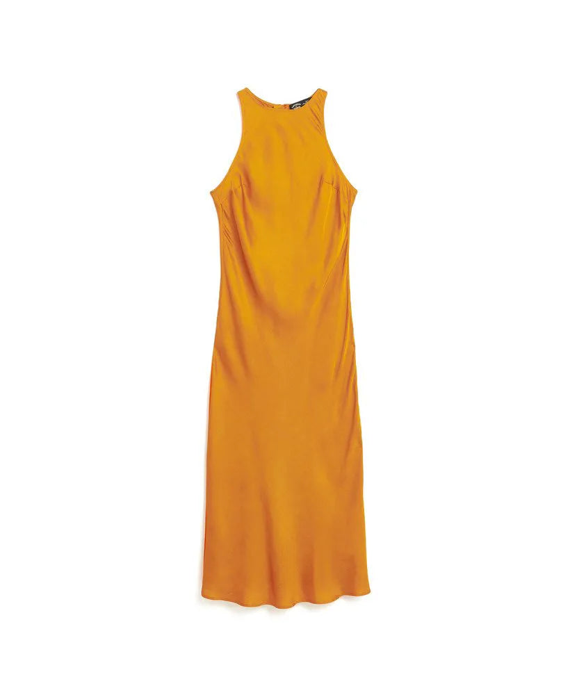 Satin Racer Midi Dress