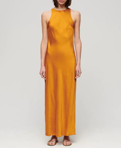 Satin Racer Midi Dress