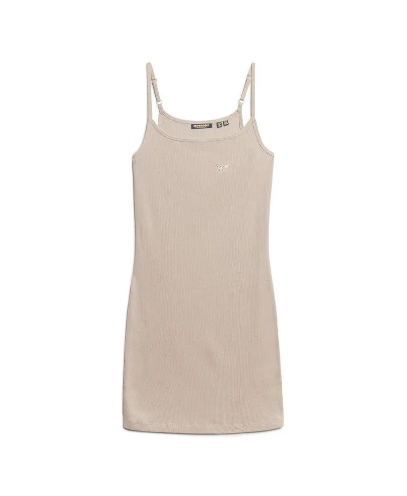 Embroidered Rib Strappy Dress
