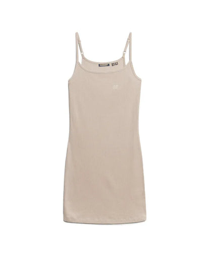 Embroidered Rib Strappy Dress
