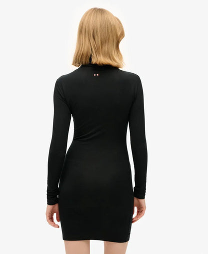 Long Sleeve High Neck Mini Dress