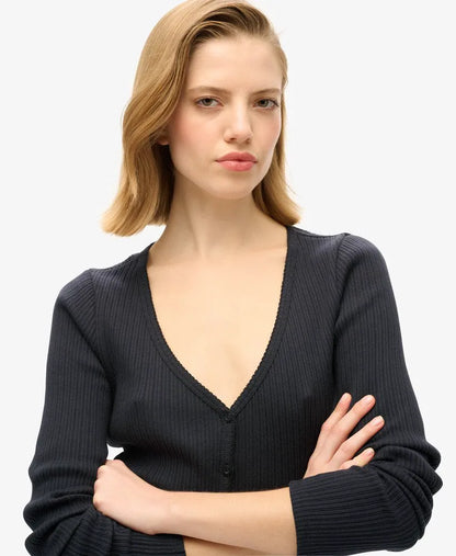 Essential Button Through Long Sleeve Top