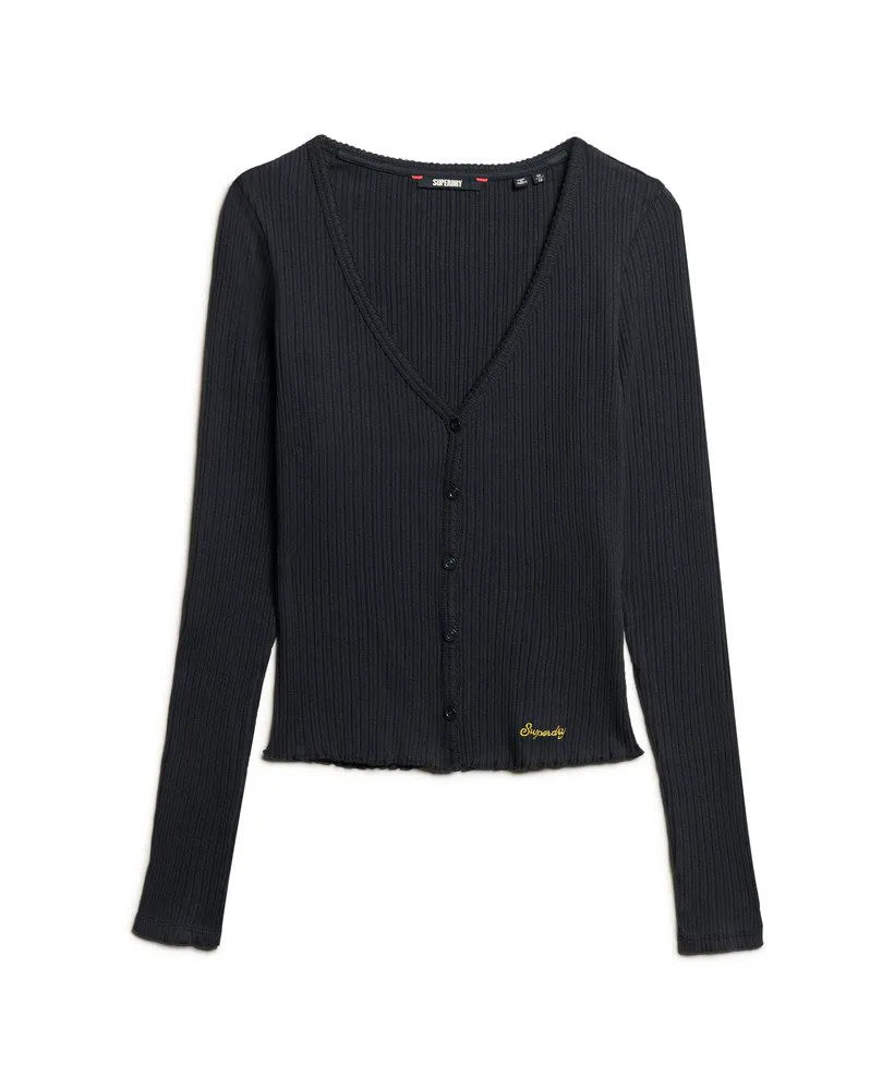 Essential Button Through Long Sleeve Top