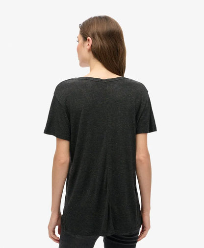 Studios Slub Embroidered V-Neckline T-Shirt