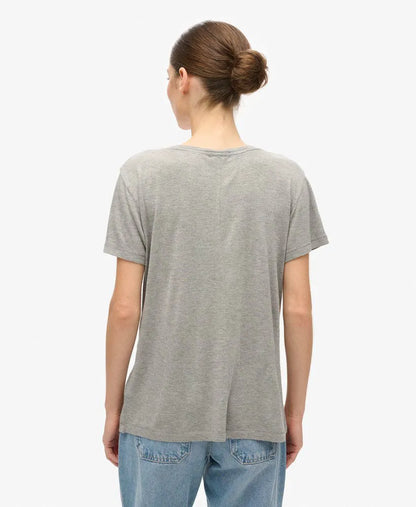 Studios Slub Embroidered V-Neckline T-Shirt