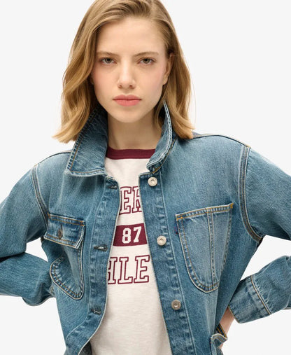 Embroidered Denim Chore Jacket