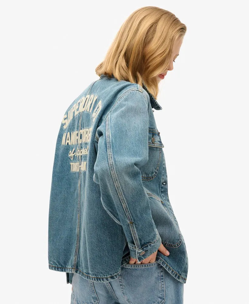 Embroidered Denim Chore Jacket