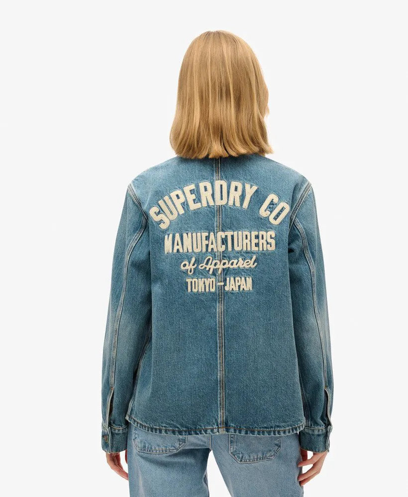 Embroidered Denim Chore Jacket